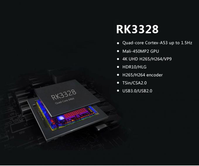 Tela de alta velocidade do dobro do Usb de Rk da caixa máxima da tevê do apoio 64G Android