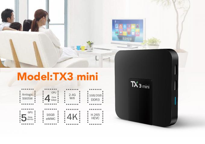 Caixa Kodi 17,3 da tevê de Android 7,1 do núcleo do quadrilátero de TX3 mini Amlogic S905W instalado