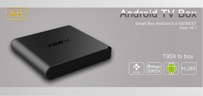 Caixa T95x inteiramente carregado da tevê de Bluetooth 4,0 Android uma garantia do ano